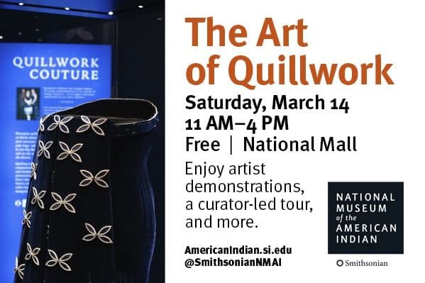 Display ad for The Art of Quillwork; Saturday, March 14, 11 AM - 4 PM