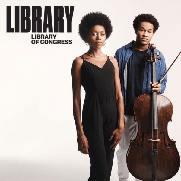 Display ad for Library of Congress, two musicians posing
