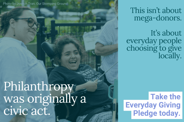 Display ad for SPUR Local; Philanthropy was originally a civic act