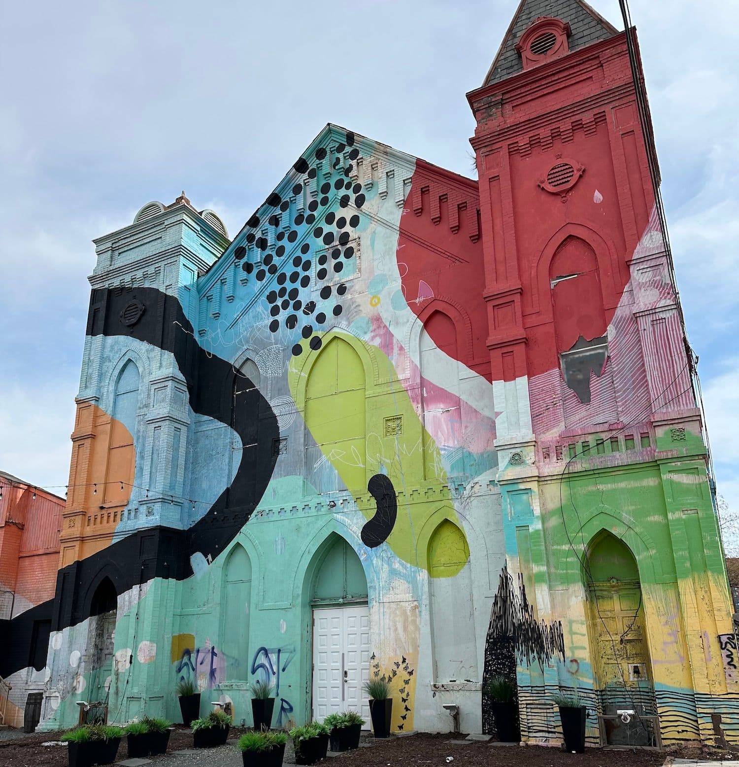 An oddly painted old church?