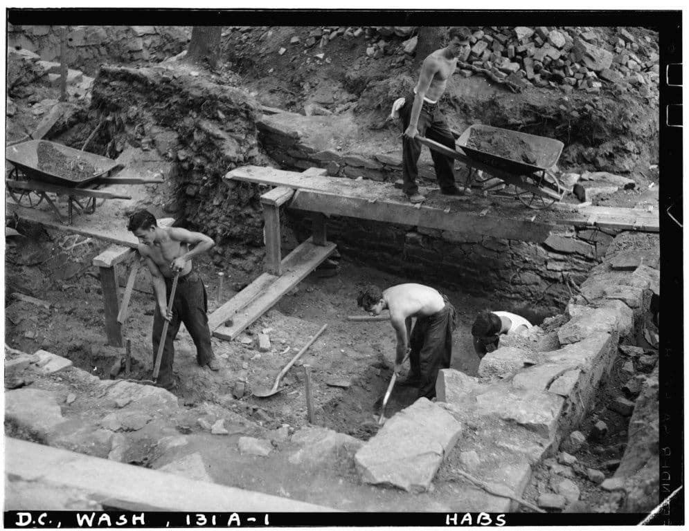 Excavating General John Mason’s House, Theodore Roosevelt Island, 1936.