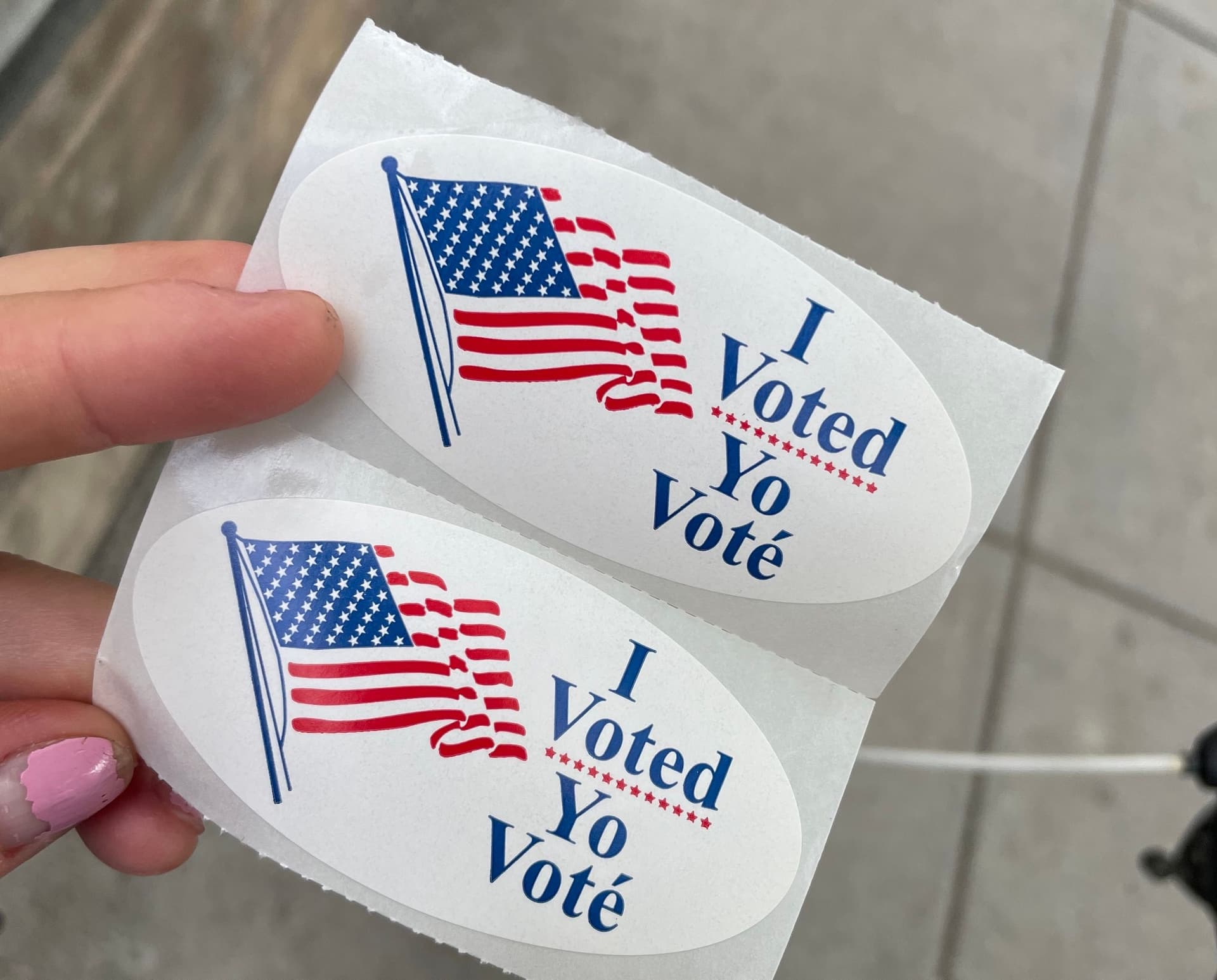 "I voted" sticker from yesterday