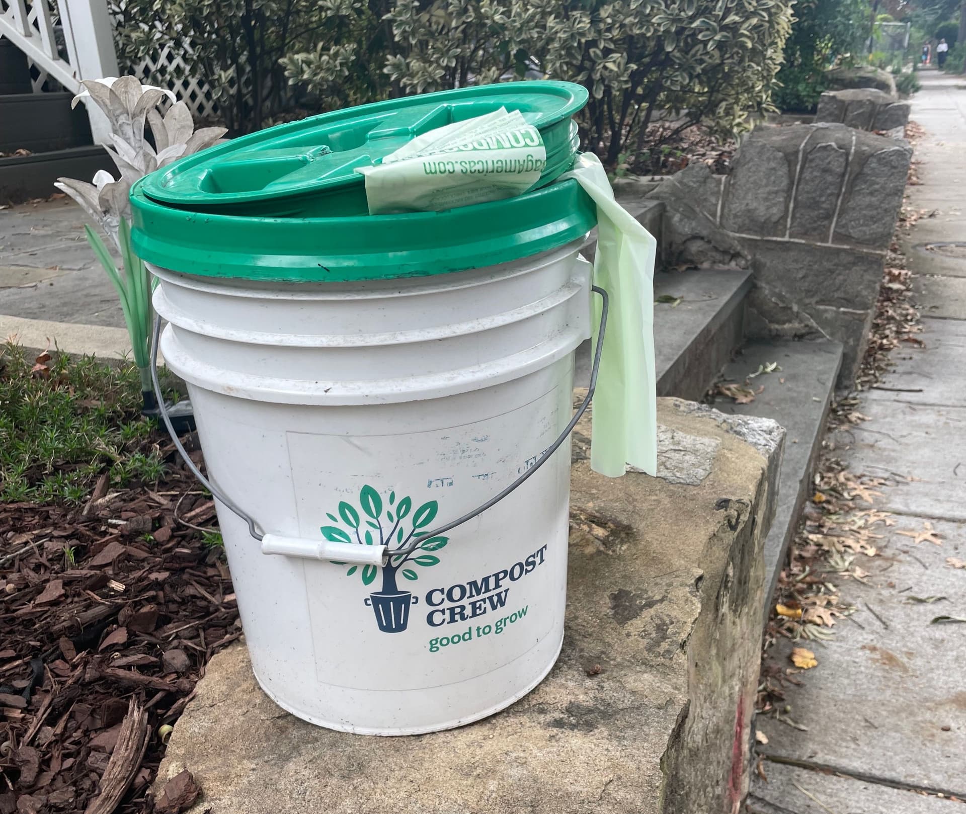 Compost bucket ready for pickup in Eckington.