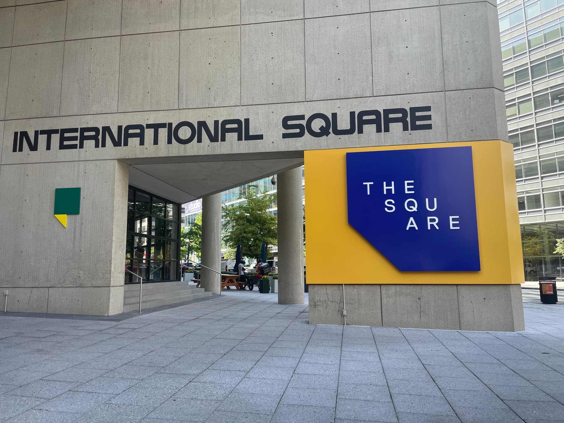 The outside of D.C.'s newest food hall, The Square.