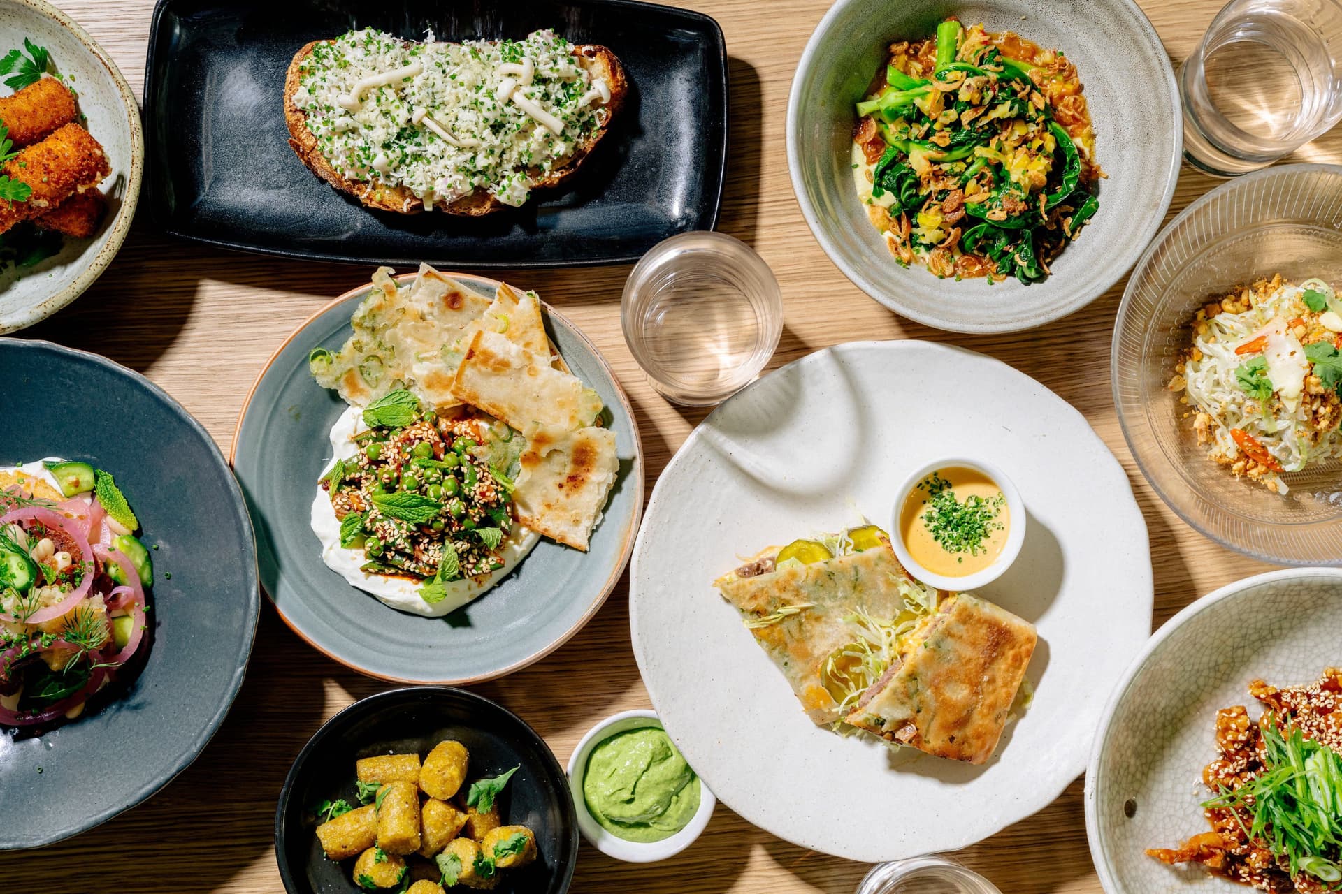 Lunch spread at Any Day Now.