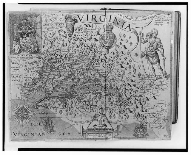 17th-century map shows Native American tribes in the Chesapeake Bay watershed.
