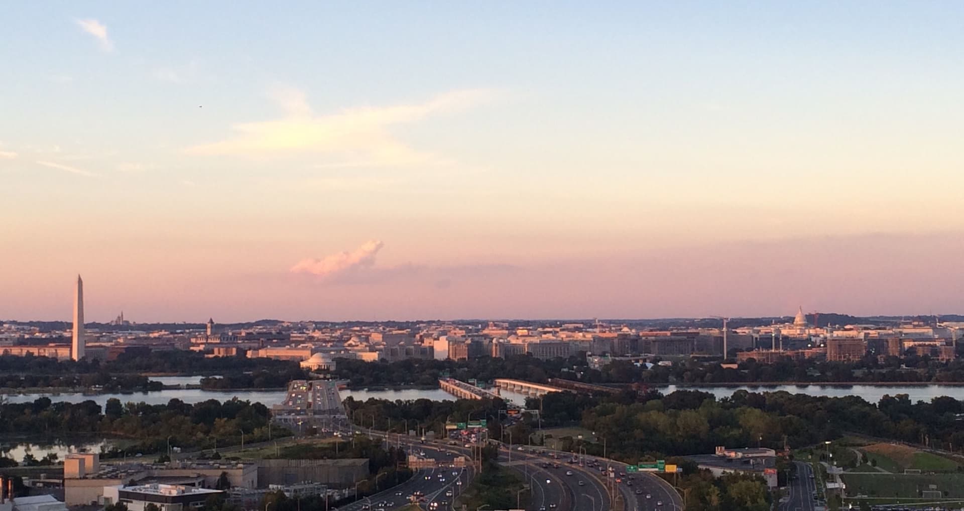 D.C. skyline, kept low due to the Height Act.