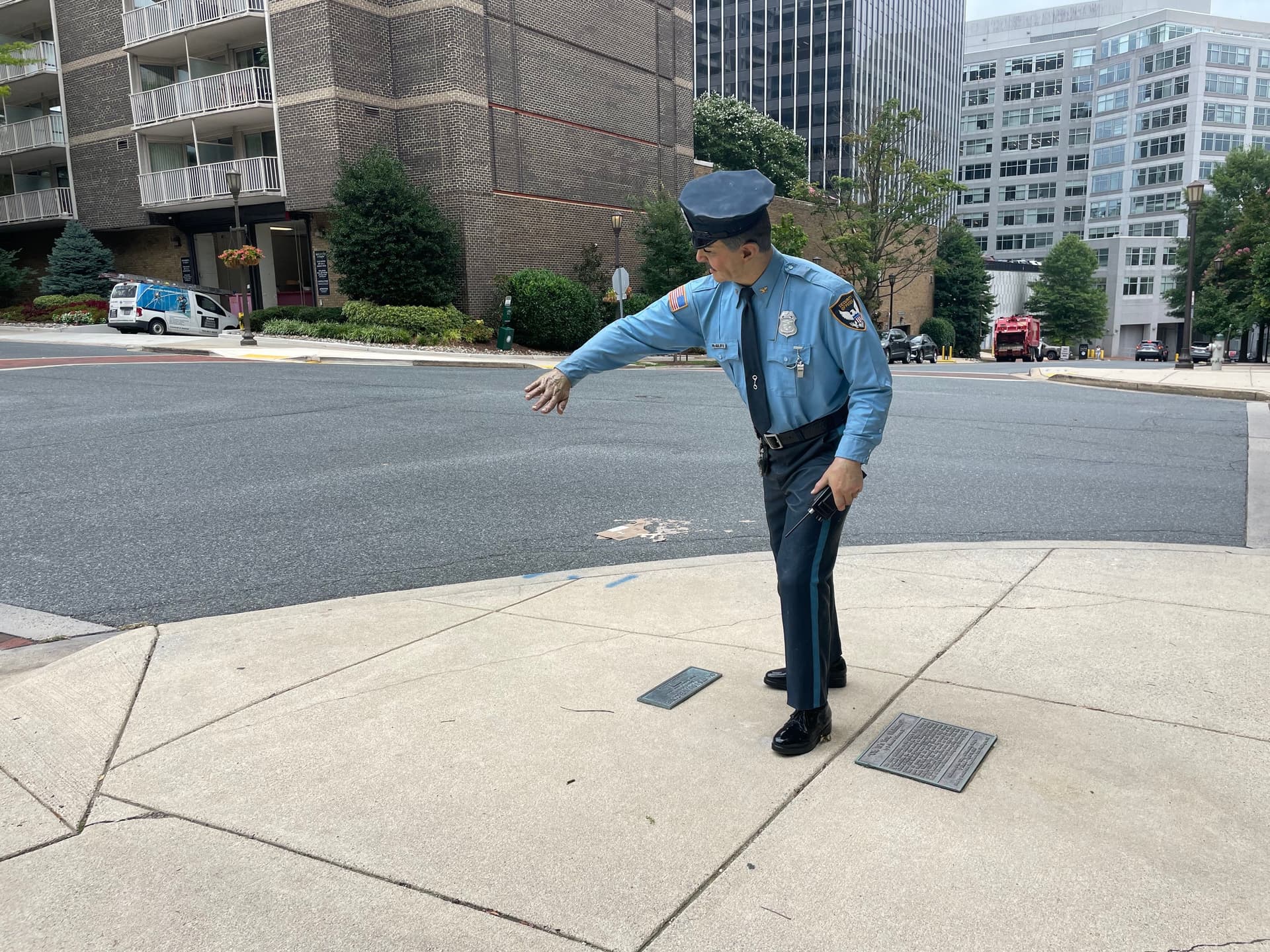 Police statue.
