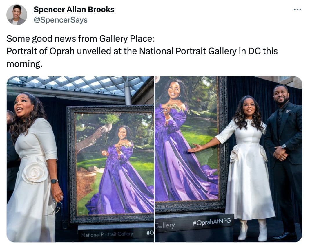 Oprah at the portrait unveiling.