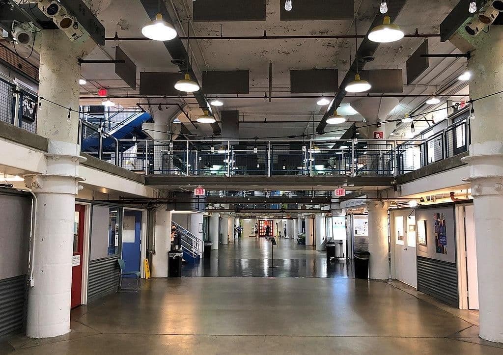 The inside of the Torpedo Factory Art Center.