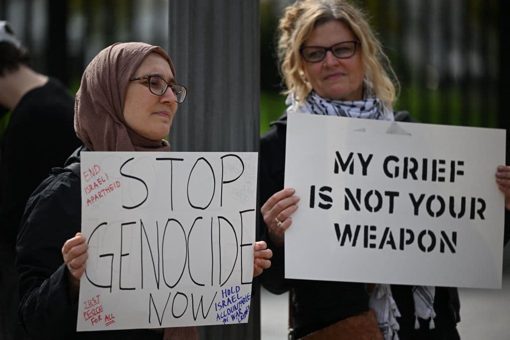 Protesters gather outside the White House on Oct. 16.