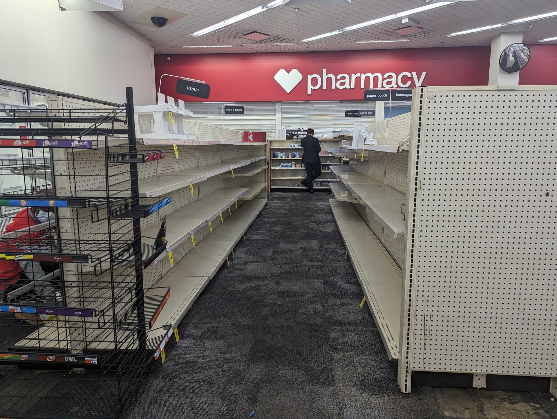 Empty shelves at CVS.