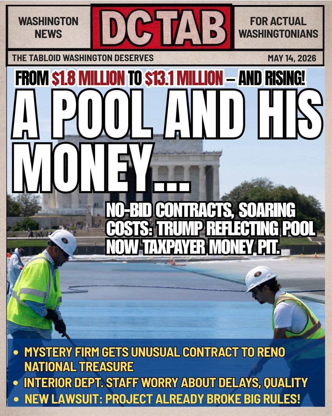 Trump reflecting pool project cost overruns