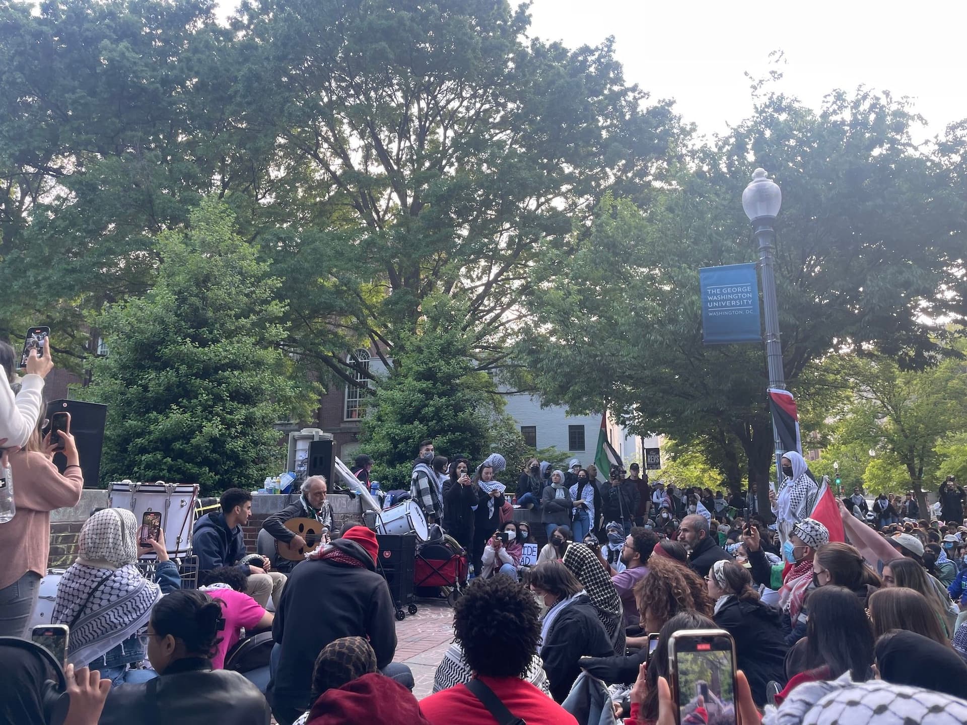 Demonstrations at George Washington University’s Yard over the weekend