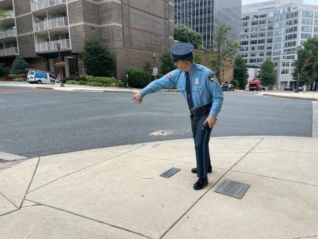 Police statue in Friendship Heights.