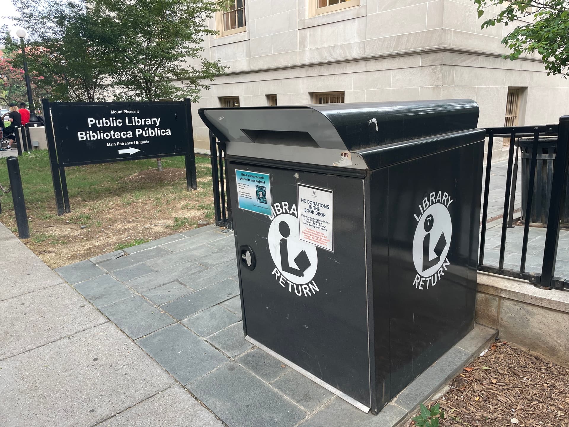 Mt. Pleasant Library book drop-off.