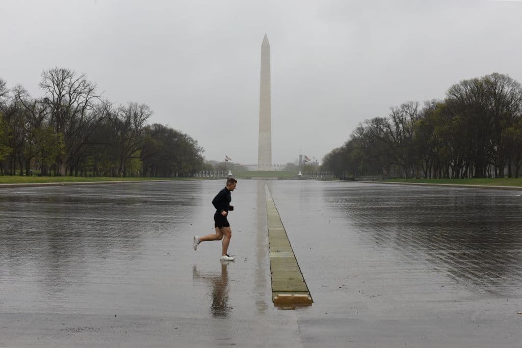 Jogging on the National Mall.