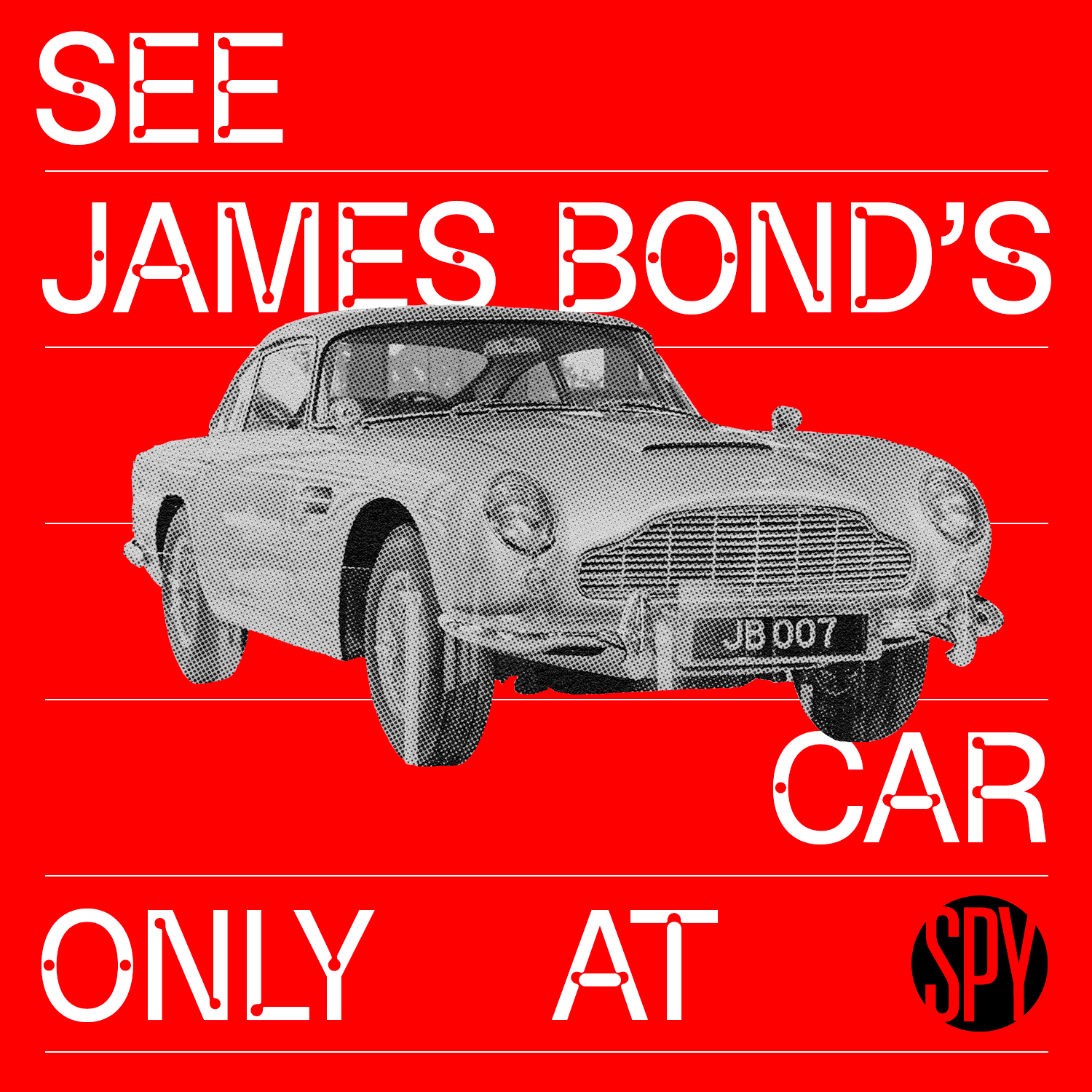 Bond's car is on the blue line.