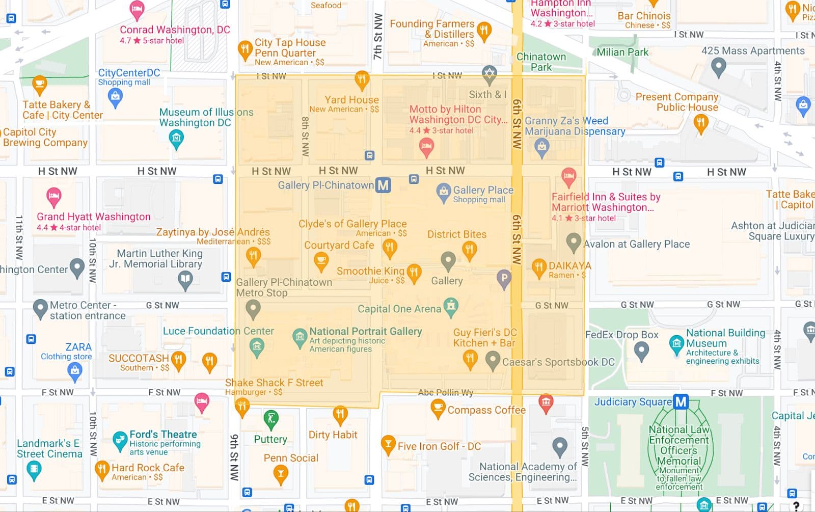 Chinatown neighborhood borders.