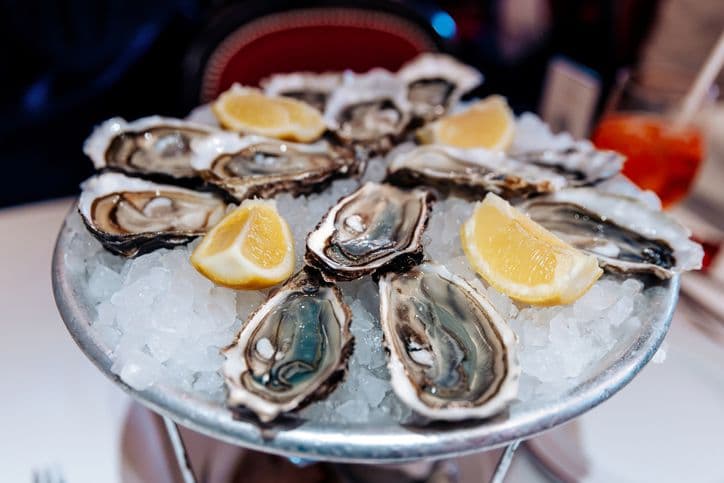 Oysters ready to eat.