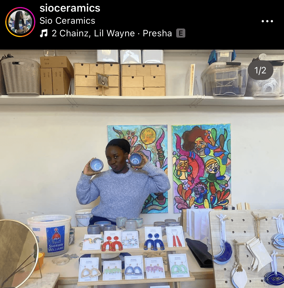 Sio Ceramics at a pop-up market.